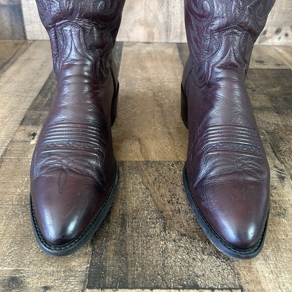 Dan Post 16773 Vintage Black Cherry Western Cowboy Boots Mens 12 D - Picture 10 of 12